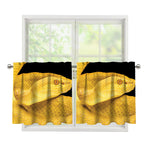 Yellow Snake Print Tier Curtains