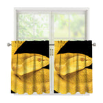 Yellow Snake Print Tier Curtains
