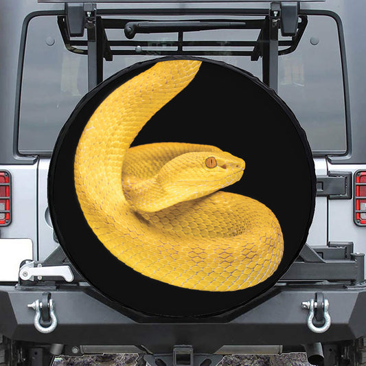 Yellow Snake Print Tire Cover