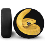 Yellow Snake Print Tire Cover With Camera Hole