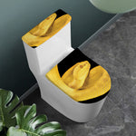 Yellow Snake Print Toilet Lid And Tank Cover Set