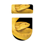 Yellow Snake Print Toilet Lid And Tank Cover Set