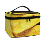 Yellow Snake Print Travel Makeup Bag