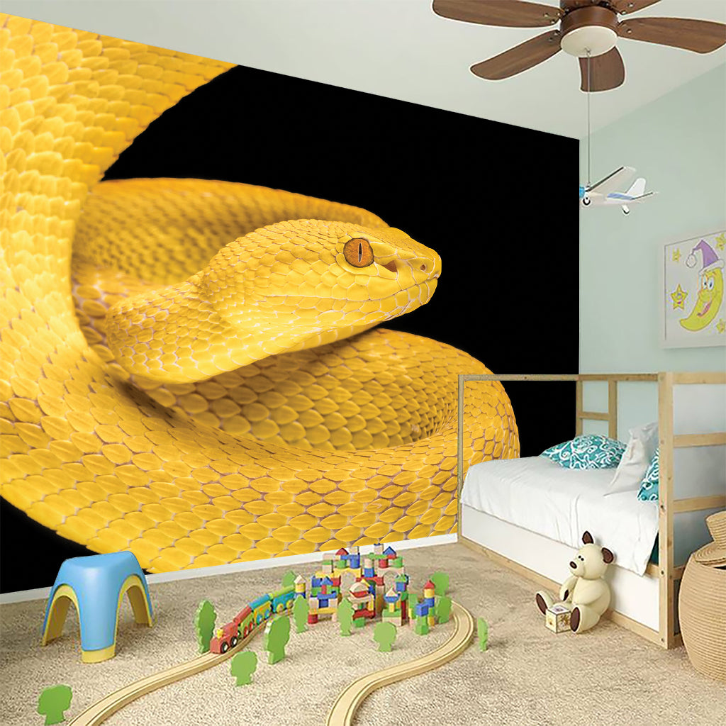 Yellow Snake Print Wall Sticker
