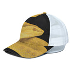 Yellow Snake Print White Mesh Trucker Cap