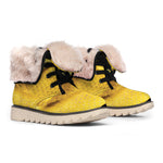 Yellow Snake Print Winter Boots