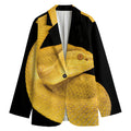 Yellow Snake Print Women's Cotton Blazer