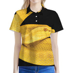 Yellow Snake Print Women's Polo Shirt