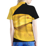 Yellow Snake Print Women's Polo Shirt