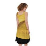 Yellow Snake Print Women's Sleeveless Dress