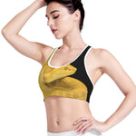 Yellow Snake Print Women's Sports Bra