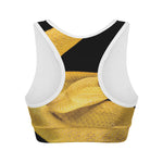 Yellow Snake Print Women's Sports Bra