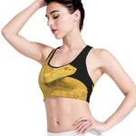 Yellow Snake Print Women's Sports Bra