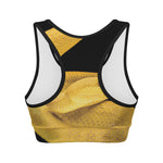 Yellow Snake Print Women's Sports Bra