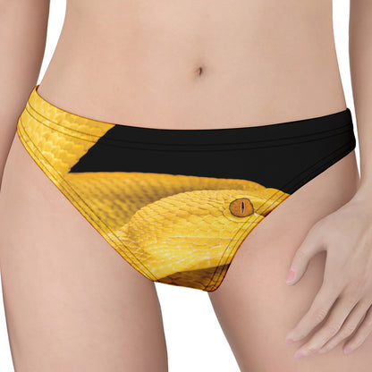 Yellow Snake Print Women's Thong