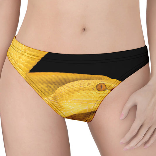 Yellow Snake Print Women's Thong