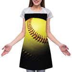 Yellow Softball Ball Print Adjustable Apron