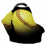 Yellow Softball Ball Print Baby Seat Cover