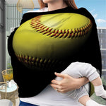 Yellow Softball Ball Print Baby Seat Cover