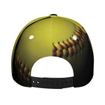 Yellow Softball Ball Print Baseball Cap