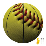 Yellow Softball Ball Print Basketball