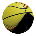 Yellow Softball Ball Print Basketball