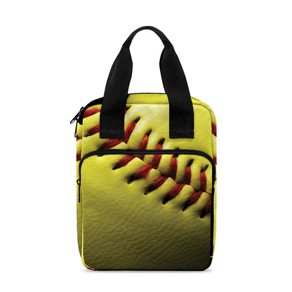 Yellow Softball Ball Print Bible Tote Bag