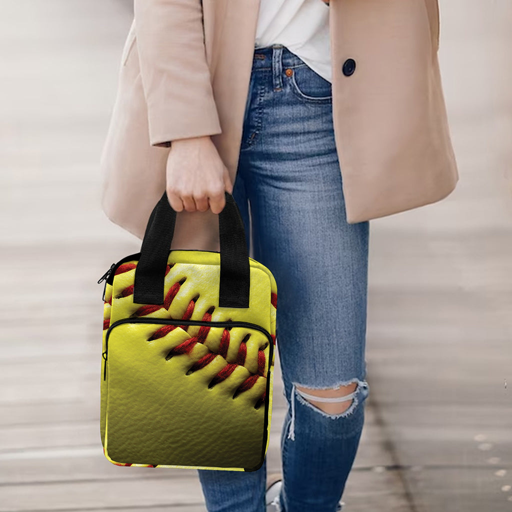 Yellow Softball Ball Print Bible Tote Bag