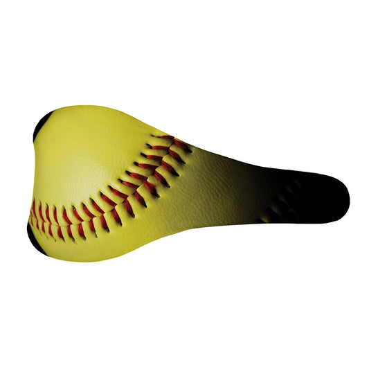 Yellow Softball Ball Print Bicycle Seat Cover