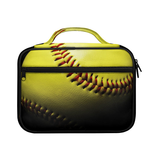 Yellow Softball Ball Print Briefcase Bible Bag