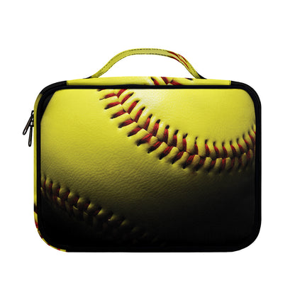 Yellow Softball Ball Print Briefcase Bible Bag