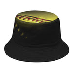 Yellow Softball Ball Print Bucket Hat