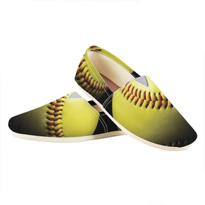 Yellow Softball Ball Print Casual Shoes