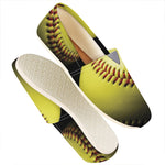 Yellow Softball Ball Print Casual Shoes