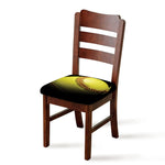 Yellow Softball Ball Print Chair Cushion Cover