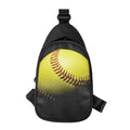 Yellow Softball Ball Print Sling Bag