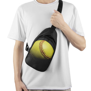 Yellow Softball Ball Print Chest Bag