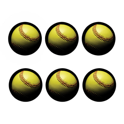 Yellow Softball Ball Print Coaster Set