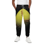 Yellow Softball Ball Print Cotton Pants