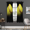 Yellow Softball Ball Print Curtain