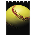 Yellow Softball Ball Print Curtain