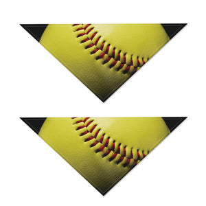 Yellow Softball Ball Print Dog Bandana