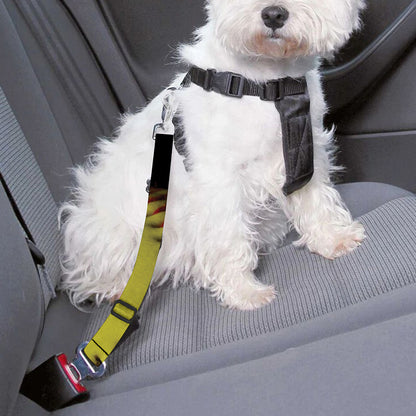 Yellow Softball Ball Print Dog Seat Belt