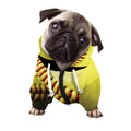 Yellow Softball Ball Print Dog Zip Up Hoodie