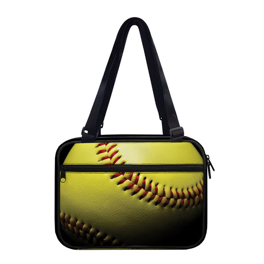 Yellow Softball Ball Print Double Strap Bible Bag