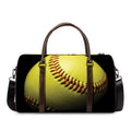 Yellow Softball Ball Print Duffel Bag