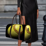 Yellow Softball Ball Print Duffle Bag