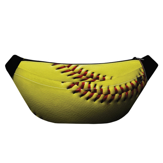 Yellow Softball Ball Print Fanny Pack