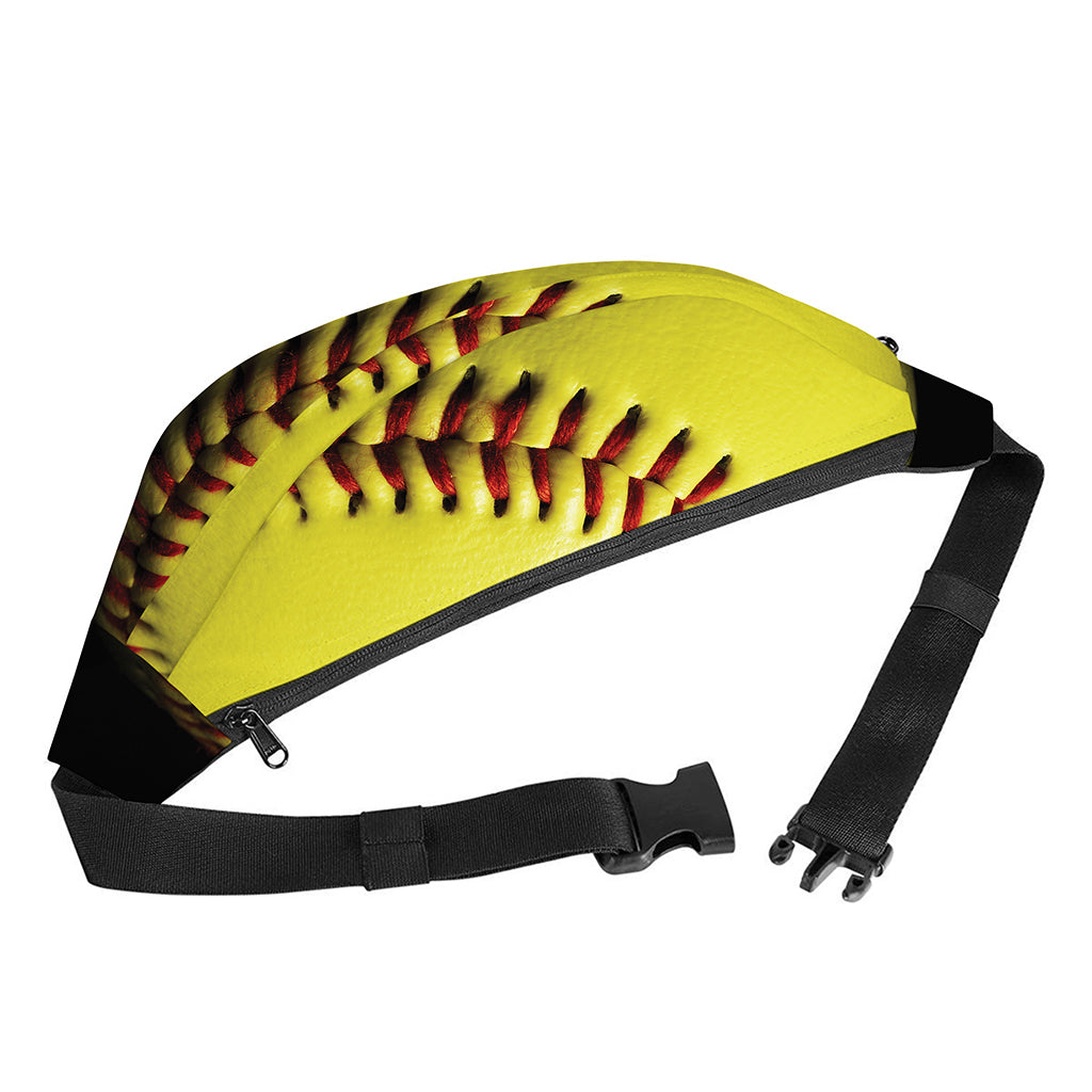 Yellow Softball Ball Print Fanny Pack