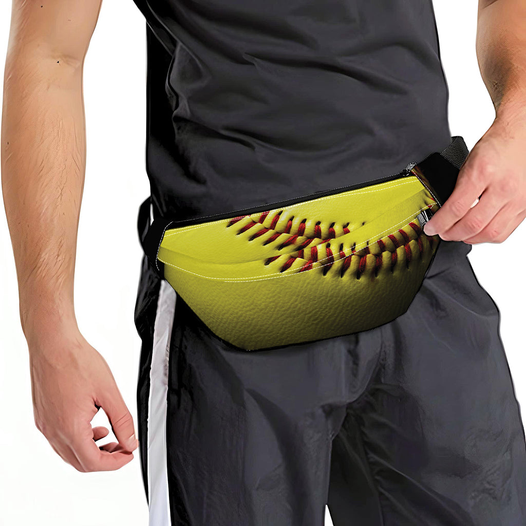 Yellow Softball Ball Print Fanny Pack
